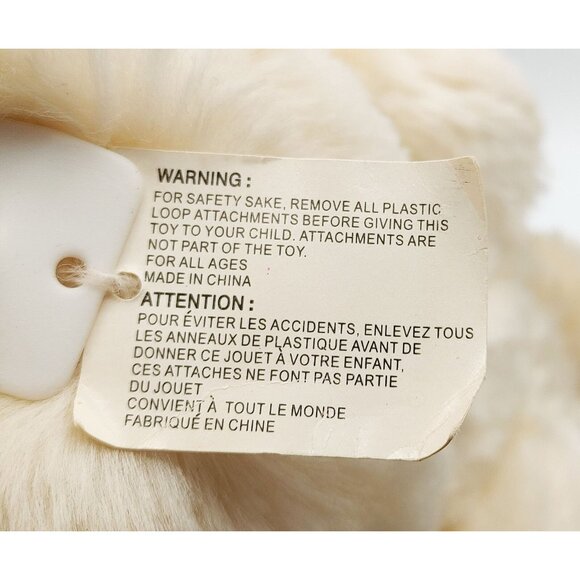 Zellers Beige Teddy Bear Plush w/Plaid Bow Standing w/Hands behind Back 14" - Picture 5 of 5